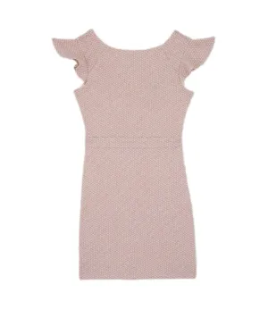 By Debra Girls Pink/Ivory Flutter Sleeve Sheath Dress