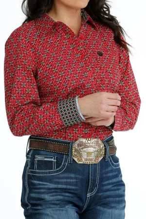 Cinch Women's Button Down Western Red Shirt