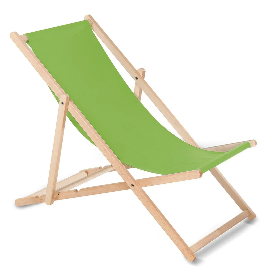 Classic Beech Deckchair Greenblue Gb183 Pea