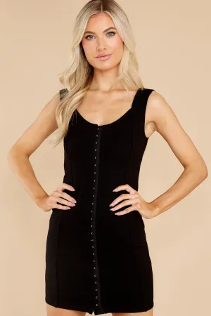 Eyelets Up Here Black Dress