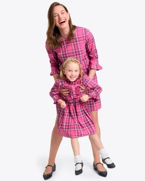 Jessie Shift Dress in Pink Angie Plaid