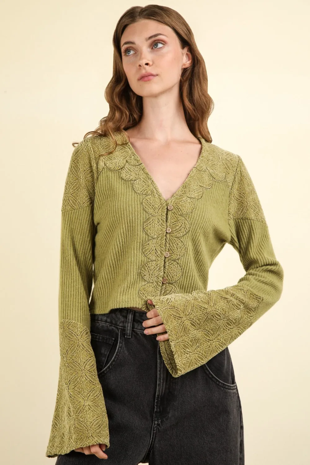 Noreen Knit Top - Olive