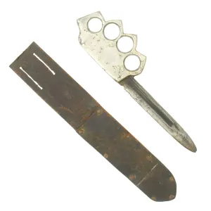 Original U.S. WWII Custom Knuckle Duster Fighting Knife Constructed From Remington Bayonet