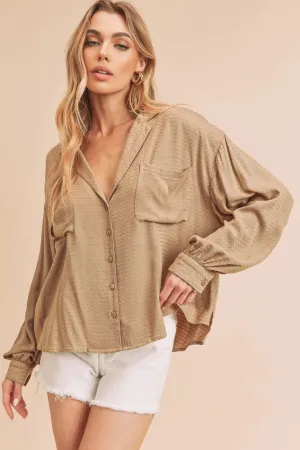 Oversized Blouse with Front Pockets