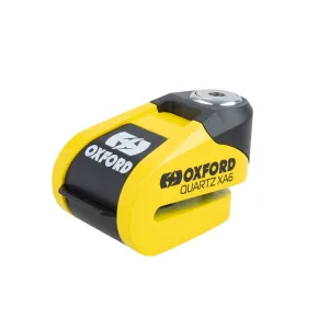 Oxford Quartz XA6 Alarm Disc Lock Yellow Black Motorcycle Security