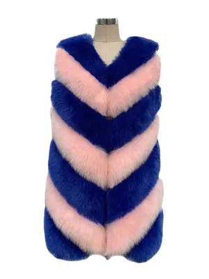 Pre Order:  Contrast Faux Fox Fur Vest