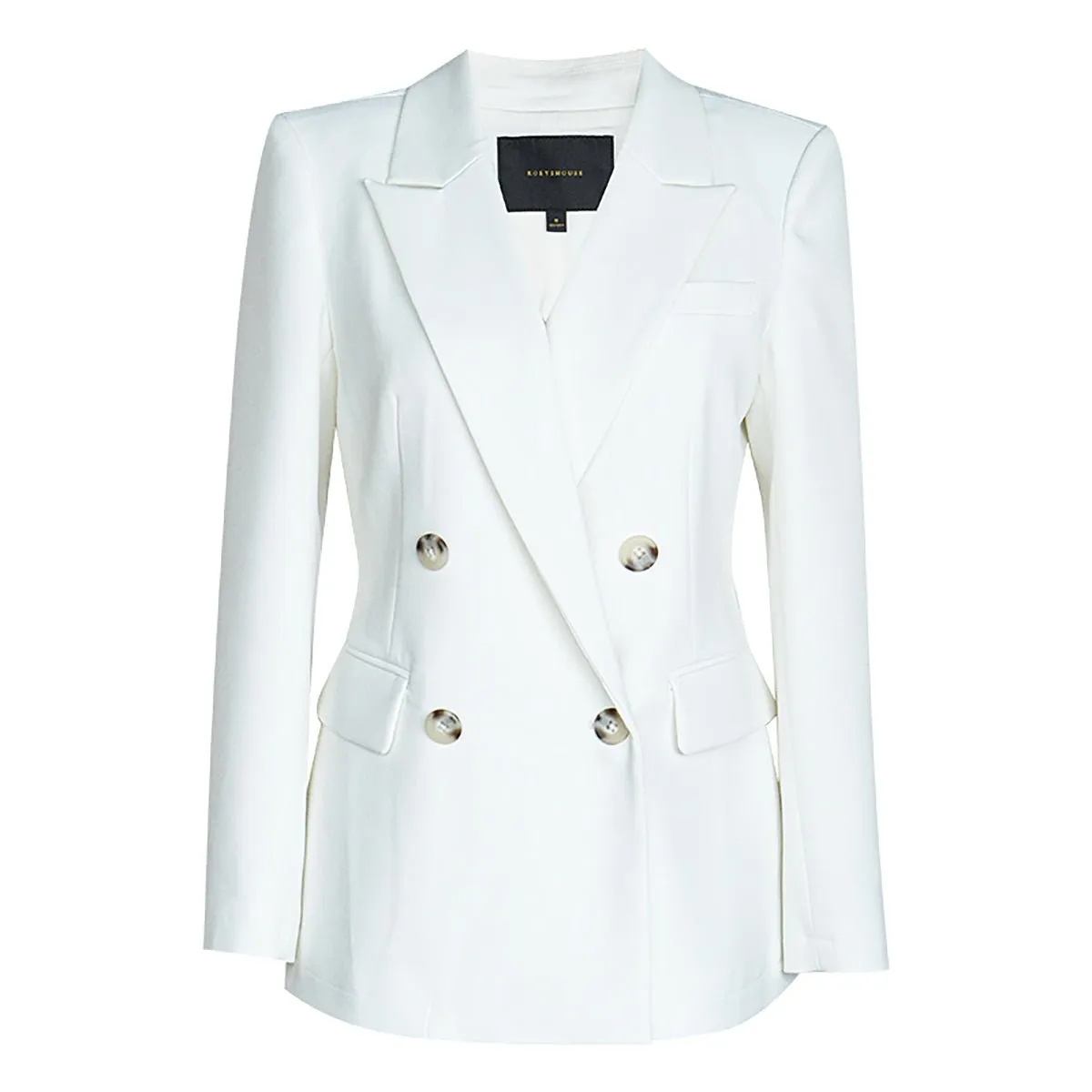 Radiant White Double-Breasted Blazer