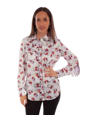 Scully Leathers Women's Satin Floral Shirt