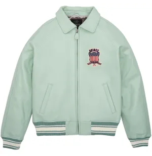 Shop Premium Avirex Seafoam Leather Aviator Bomber Jackets - High Sale Fashion Item