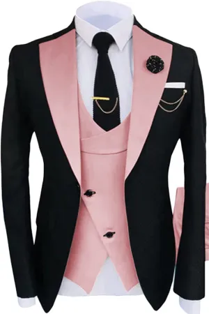 Stylish Pink Shawl Lapel Three Pieces Prom Suits