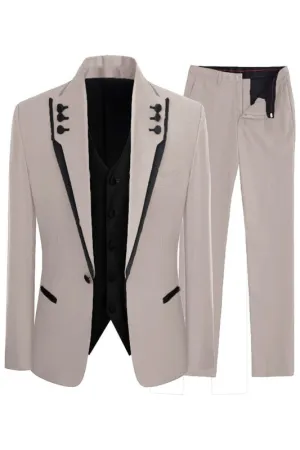 Stylish Shawl Lapel Three Pieces Prom Suits Wedding Groomen tuxedos