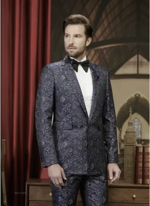 Tuxedo Navy Brocade Jacket Style Number J39105/200