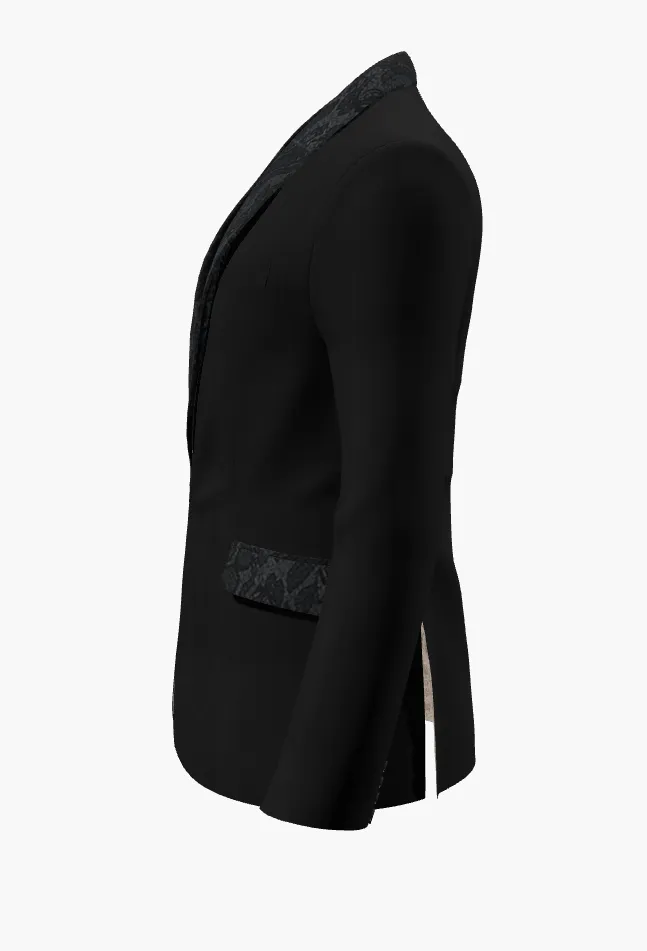 Tuxedo Plain Jet Black plus Contrast Jacquard Lapels (Evening Wear Ceremony Book) VBC 8876015730/ Plus Jacquard)