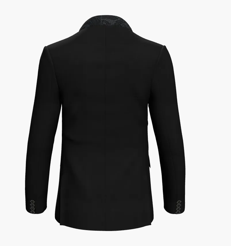 Tuxedo Plain Jet Black plus Contrast Jacquard Lapels (Evening Wear Ceremony Book) VBC 8876015730/ Plus Jacquard)