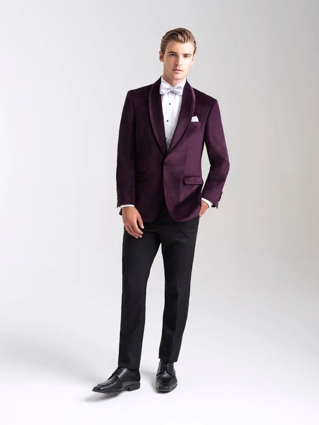 Venice Velvet Slim Fit Tuxedos Aubergine